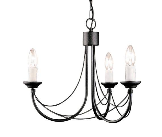 Lampa wisząca Carisbrooke CB3 BLK Elstead Lighting czarna oprawa w dekoracyjnym stylu