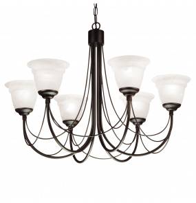 Żyrandol Carisbrooke CB6 BLK Elstead Lighting czarna oprawa w dekoracyjnym stylu