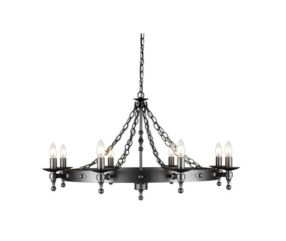 Żyrandol Warwick WR8-GRAPHITE Elstead Lighting klasyczna oprawa w kolorze grafitu