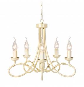 Żyrandol Olivia OV5-IVORY-GOLD Elstead Lighting rustykalna oprawa w kolorze kości słoniowej