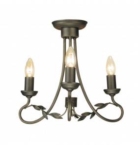 Lampa wisząca Olivia OV3-BLK-GOLD Elstead Lighting czarno-złota oprawa w rustykalnym stylu