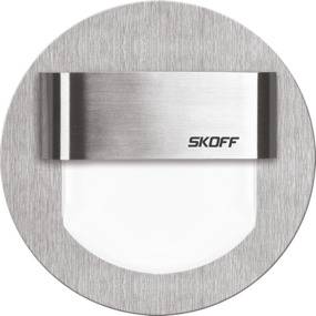 Oprawa schodowa Rueda Skoff okrągła oprawa w kolorze szczotkowane aluminium