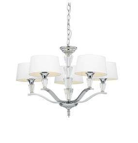 Żyrandol FIENNES FIENNES-5NI oprawa w kolorze chromu z białymi abażurami ENDON