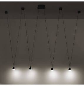 Lampa wisząca Shallow 0054.31.NE VIVIDA International efektowna poczwórna lampa wisząca w kolorze czarny mat