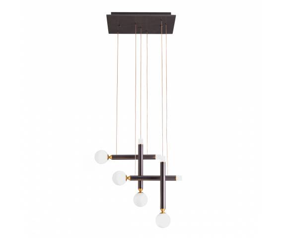 Lampa wisząca SEVENTY 4 0080.31.BRL VIVIDA International elegancka lampa wisząca poczwórna w kolorze brązowym