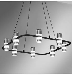 Lampa wisząca Kingfort 0085.30.NE VIVIDA International efektowna lampa wisząca czarna LED | 8 kloszy