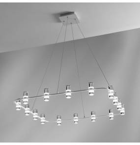 Lampa wisząca Kingfort 0085.31.BI VIVIDA International efektowna lampa wisząca biała LED | 16 kloszy