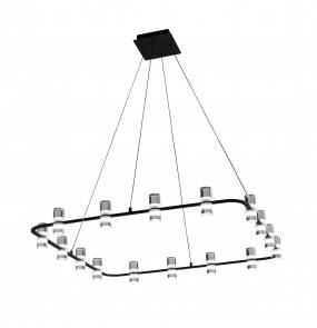 Lampa wisząca Kingfort 0085.31.NE VIVIDA International efektowna lampa wisząca czarna LED | 16 kloszy