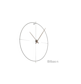 Zegar ścienny BILBAO N BIN000NN w kolorze drewna orzechowego chromu i czerni NOMON