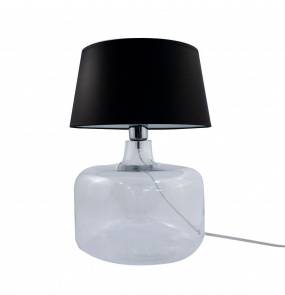 Lampa stołowa BATUMI TRANSPARENT 5528BK szklana oprawa z czarnym kloszem ZUMA LINE