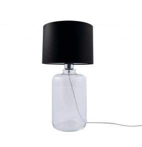 Lampa stołowa SAMASUN TRANSPARENT 5501BK szklana oprawa z czarnym kloszem ZUMA LINE