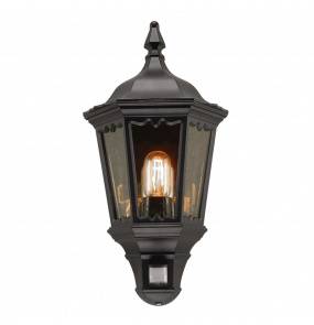 Kinkiet zewnętrzny z czujnikiem ruchu Medstead Half MD7-PIR-BLACK Elstead Lighting klasyczna oprawa zewnętrzna