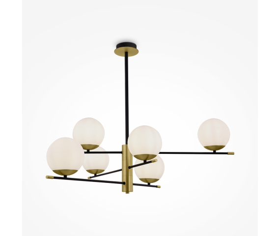 Lampa wisząca NOSTALGIA MOD048PL-06G oprawa w kolorze czerni i złota MAYTONI