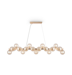 Lampa wisząca DALLAS MOD547PL-25G oprawa w kolorze złotym z bursztynowymi kloszami MAYTONI
