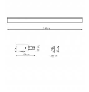 Szynoprzewód jednofazowy dwumetowy 1F 2m Light Prestige szyna w kolorze czarnym