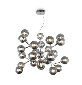 Lampa wisząca DALLAS MOD545PL-24CH oprawa w kolorze chromu z dymionymi kloszami MAYTONI