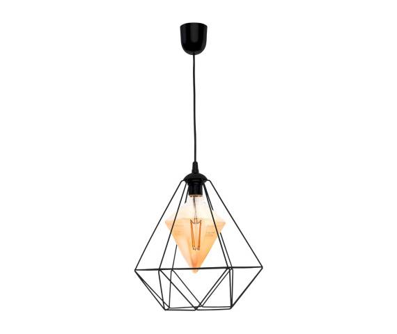 Lampa wisząca ALAMBRE BLACK 1xE27 4W żarówka w zestawie