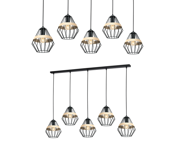 Lampa wisząca CLIFF BLACK 5xE27