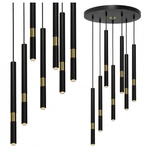 Lampa wisząca MONZA BLACK / GOLD 7xG9 8W