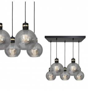 Lampa wisząca OMEGA BLACK / GOLD 5xE27  Prostokąt