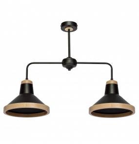 Lampa sufitowa SALMA BLACK / WOOD 2xE27 60W