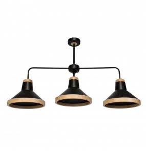 Lampa sufitowa SALMA BLACK / WOOD 3xE27 60W