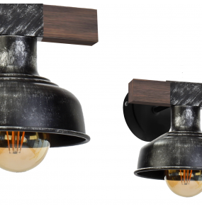 Kinkiet FARO BLACK / WOOD 1xE27 60W