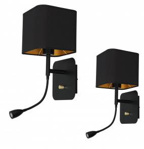 Kinkiet NAPOLI BLACK/GOLD 1xE27 + 1W LED