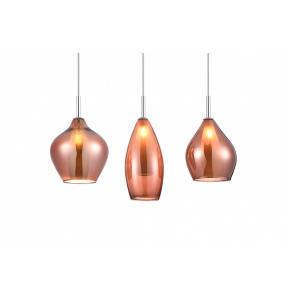 Lampa wisząca Amber Milano 3 AZ3078 Azzardo nowoczesna oprawa w kolorze miedzianym