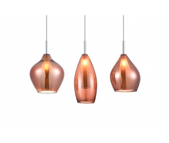 Lampa wisząca Amber Milano 3 AZ3078 Azzardo nowoczesna oprawa w kolorze miedzianym