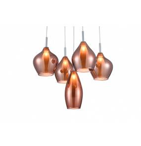 Lampa wisząca Amber Milano 5 AZ3172 Azzardo nowoczesna oprawa w kolorze miedzianym