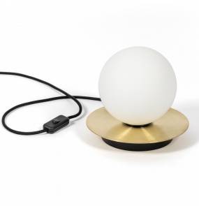 Lampa stołowa nowoczesna BORRA ST BRA122P1 biało-złota minimalistyczna lampka na stolik/biurko UMMO