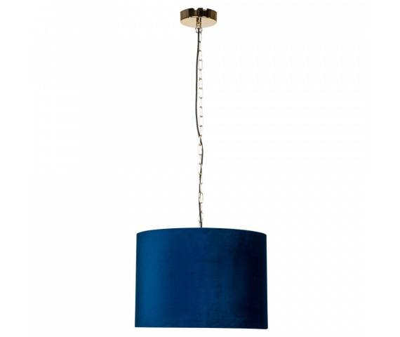 Lampa wisząca INGA P06-GD-BL oprawa w kolorze złotym z niebieskim abażurem ZUMA LINE