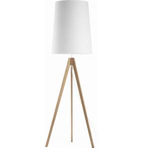 Lampa podłogowa Walz 5047 TK Lighting drewniana konstrukcja z białą oprawą