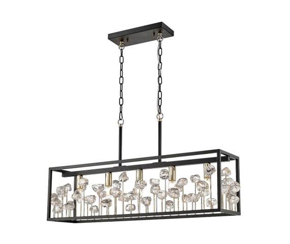 Lampa wisząca CAROLINE P0541 05B SDAC Zuma Line dekoracyjna oprawa w kolorze czarno złotym