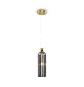 Lampa wisząca ANTIC MOD302PL-01GR oprawa w kolorze złotym z dymionym kloszem MAYTONI