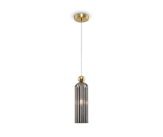 Lampa wisząca ANTIC MOD302PL-01GR oprawa w kolorze złotym z dymionym kloszem MAYTONI