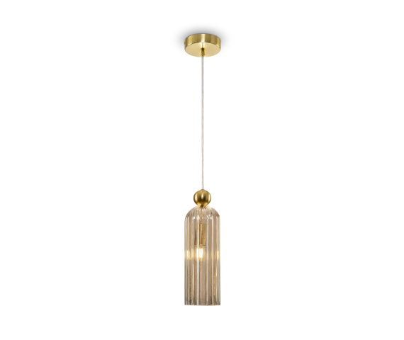 Lampa wisząca ANTIC MOD302PL-01CG oprawa w kolorze złotym z kloszem w kolorze koniakowym MAYTONI