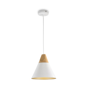 Lampa wisząca BICONES P359-PL-01-W oprawa w kolorze białym z drewnianym elementem MAYTONI