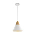Lampa wisząca BICONES P359-PL-01-W oprawa w kolorze białym z drewnianym elementem MAYTONI