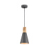 Lampa wisząca BICONES P359-PL-140-C oprawa w kolorze szarym z drewnianym elementem MAYTONI
