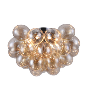 Lampa sufitowa BALBO MOD112CL-08G oprawa w kolorze niklu z bursztynowymi kloszami MAYTONI