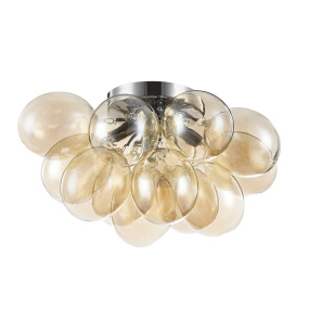 Lampa sufitowa BALBO MOD112-04-G oprawa w kolorze niklu z bursztynowymi kloszami MAYTONI