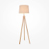 Lampa podłogowa CALVIN Z177-FL-01-BR drewniana oprawa z beżowym abażurem MAYTONI