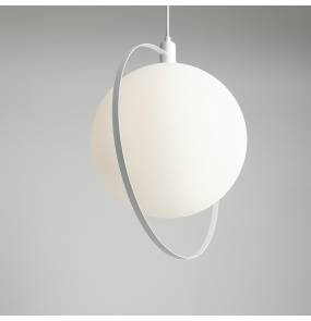 Lampa wisząca Aura 1049G Aldex biała oprawa z białym kloszem