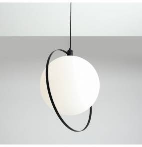 Lampa wisząca Aura 1049G1 Aldex czarna oprawa z białym kloszem