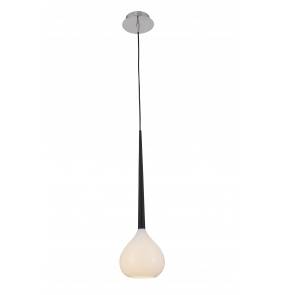 Lampa wisząca LIBRA MD2128-1W oprawa w kolorze srebrnym z czarnymi elementami i szklanym kloszem ZUMA LINE