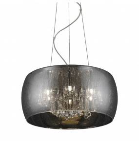 Lampa wisząca RAIN P0076-05L-F4K9 oprawa w kolorze srebrnym z dymionym kloszem ZUMA LINE