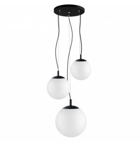 Lampa wisząca Alur 2 10726302 KASPA potrójna biała oprawa w nowoczesnym stylu z czarnymi detalami