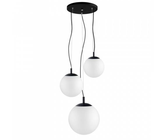 Lampa wisząca Alur 2 10726302 KASPA potrójna biała oprawa w nowoczesnym stylu z czarnymi detalami